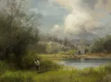 Hermann Herzog, On the way to the fishing hole