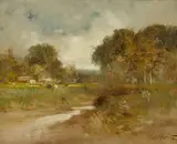 William Keith, Cows grazing under a cloudy sky