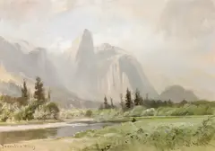 William Keith, Yosemite Valley, gouache on paper
