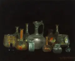 Henry Alexander, Still life with Cyprus glasses, oil on canvas
