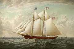 (n & a) Joseph Lee, The California lumber schooner 'Mary E. Russ', 1867, oil on canvas