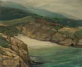 Louis Hovey Sharp, Peaceful cove, California coast, oil on canvas