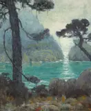 William Posey Silva, Carmel coastal scene, oil on canvas