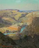 (n & a) Joseph Pierre Birren, Valley creek, oil on board