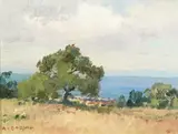 Albert Thomas Derome, Monterey Bay, 1943; Monterey Oaks from Carmel Hill toward Del Monte, 1938 (a pair)