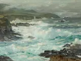 William Frederic Ritschel, Carmel coast range, oil on masonite