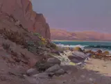 Santa Barbara coast by Elmer Wachtel, oil on canvas, sold Aug 2011