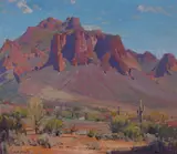 Hanson Puthuff, Desert rampart, oil on canvas