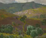 (n & a) William Wendt, Plowed fields, oil on canvas
