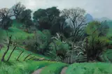 The road came by (n & a) Emil Jean Kosa, Jr., oil on canvas, offered Aug 2011