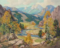 Frank Joseph Vavra, Yellow meadows, oil on canvas