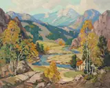 Frank Joseph Vavra, Yellow meadows, oil on canvas