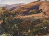 George Gibson, Afternoon riders, 1969, watercolor on paper