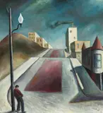 William Jurgen Hesthal, Over the hill, oil on canvas
