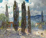 Fremont F. Ellis, Poplars in Santa Fe