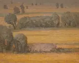 Russell Chatham, Fields near deep creek, 1990, oil on canvas