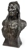 (n & a) Max Bachmann, Bust of an Indian, 1902, bronze with dark brown patina