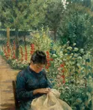 James Carroll Beckwith, The Garden of Giverny, France, oil on canvas