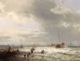 Hermann Herzog, Fisherfolk on the Beach