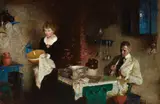 Dean Cornwell, Stern news after dinner, 1919, oil on canvas