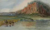 Thomas Evershed, Near Grand River on the road to California, 1849, watercolor on paper