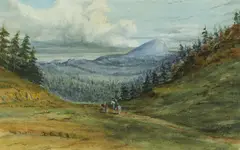 Thomas Evershed, Valley of the Willamette River, Oregon, 1849, watercolor on paper