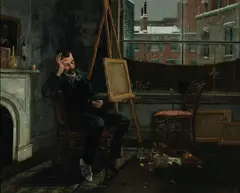 Henry Alexander, The artist in his studio, oil on canvas