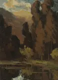 Giuseppe Cadenasso, Trees along a reflecting pool