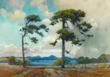 Percy Gray, Passing Showers, near Point Lobos, 1926, watercolor on paper