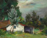 Ejnar Hansen, The red roof, oil on canvas