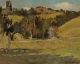 E. Charlton Fortune, Trees amongst rolling hills, California