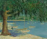 Harry Lachman, Vieux Port Villefranche, oil on canvas board