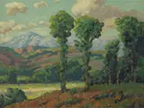 Maurice Braun, Landscape with trees and rolling hills