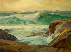 Frank Harmon Myers, Frolicking Pacific, oil on canvas