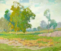 Summer landscape by Paul Lauritz, oil on canvas, offered Apr 2011