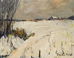 Thomas Lorraine Hunt, Tranquil afternoon, oil on canvas affixed to board