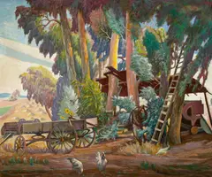 Walter Alexander Bailey, The edge of the ranch, oil on canvas