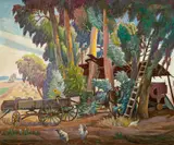 Walter Alexander Bailey, The edge of the ranch, oil on canvas