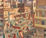 Bill Riedell, Chinatown parade, 1949, watercolor on paper