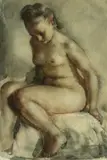 Grigory Gluckmann, Baigneuse, watercolor on paper