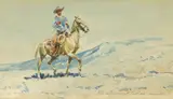 (n & a) Edward Borein, Cowboy on horseback, watercolor on paperboard