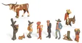 Andy Anderson, A group of 10 assorted whimsical Western sculptural works, one signed 'Andy' (The Steer)