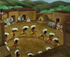 Anna Katherine Skeele, War dance, oil on canvas