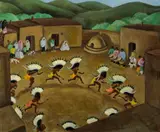 Anna Katherine Skeele, War dance, oil on canvas