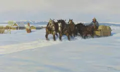 The Merna mail route by Robert Duncan, 1981, oil on masonite, offered Apr 2011