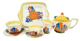Clarice Cliff, "Crocus" Tea Service for Six