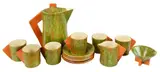 Clarice Cliff, "Buttercup" Coffee Service for Six