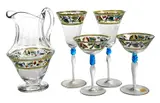Mary Moser, Enameled Pitcher and Four Glasses