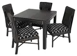 Karl Springer, Faux Shagreen Games Table, Four Chairs