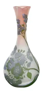 Galle, Cameo Hydrangea Art Glass Bottle Vase